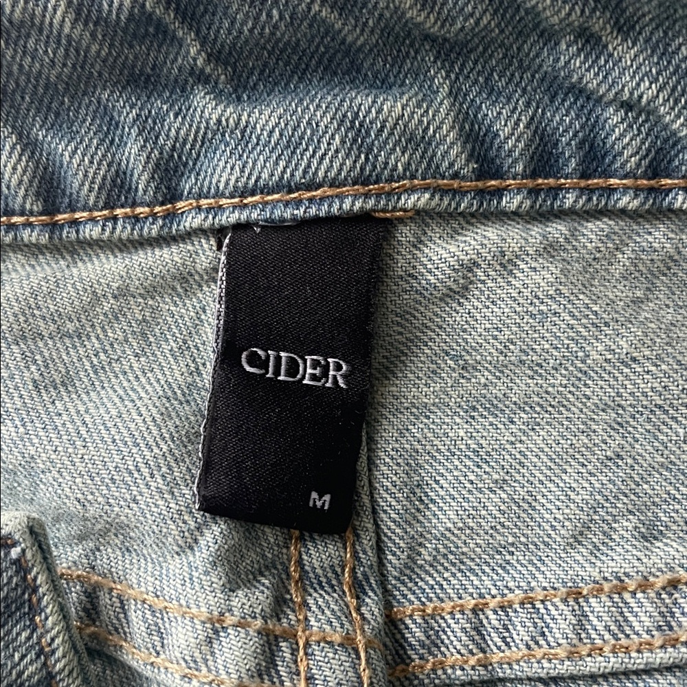 CIDER Denim Low Rise Solid Bowknot Pocket Wide Leg New Oversized Jeans Size M - Picture 10 of 12